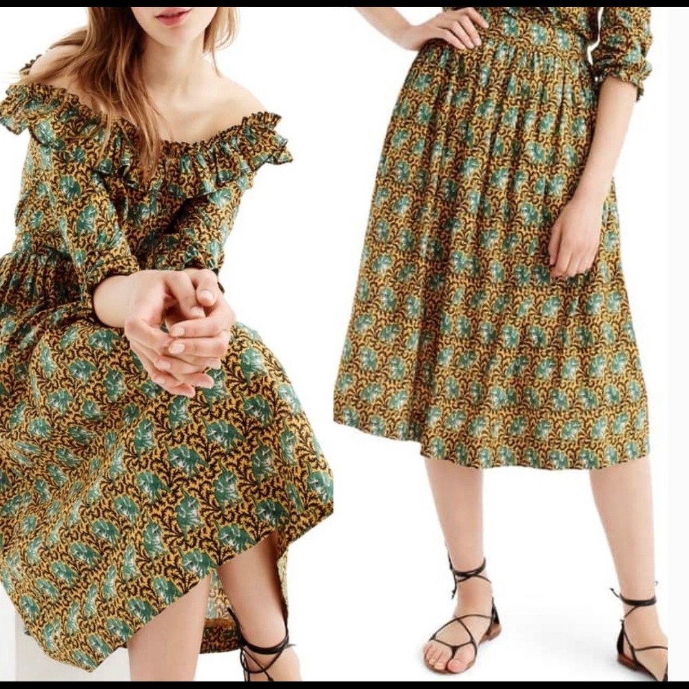 JCrew Elephant Print Mid-Length Skirt